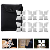 THROWFUN-6/12 Pack 9Cr17 stainless steel- 2.99''(length) 0.1''(thick) , throwing knives set  Full-Tang Throwing Set, with Nylon Sheath for Competition and Recreation Silvery Cross Hollow Darts-FB-YF16